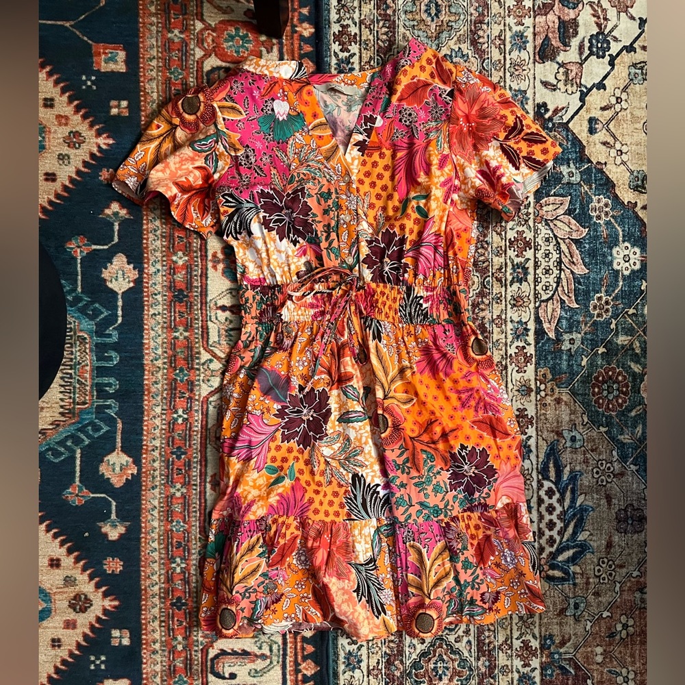 Nwot Loft Patchwork Vibrant Cottagecore Bohemian … - image 4